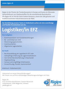 Logistiker/in EFZ