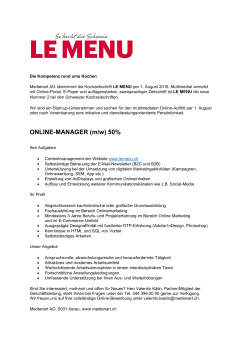 ONLINE-MANAGER (m/w) 50%