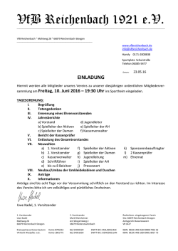 einladung - VfB Reichenbach 1921 eV