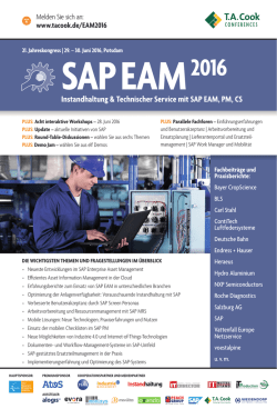 Instandhaltung & Technischer Service mit SAP EAM, PM, CS