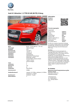 Audi A1 Attraction 1.2 TFSI 63 kW (86 PS) 5-Gang