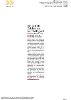 Ein Tag im Zeichen der Nachhaltigkeit