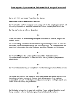 Satzung des SV SW Kroge-Ehrendorf (Stand: Januar 2016)