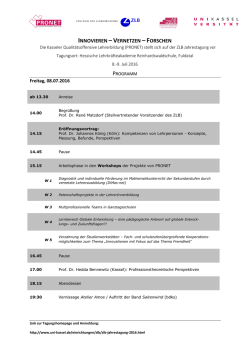 Programm Jahrestagung ZLB Kassel 2016