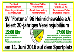 Fussball 20 Jahre - SV Fortuna 96 Heinrichswalde