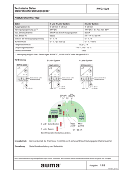 Technische Daten Elektronische Stellungsgeber RWG 4020