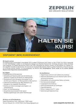 Disponent (m/w) Kundendienst