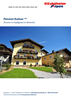 Pension Kulmer in Hopfgarten im Brixental