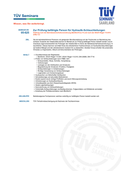 Zur Pr&uuml;fung bef&auml;higte Person f&uuml;r Hydraulik