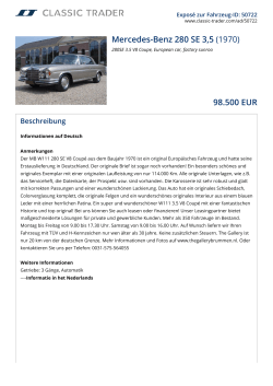 Mercedes-Benz 280 SE 3,5 (1970) 98.500 EUR