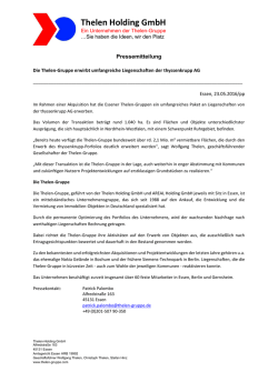 Die Thelen-Gruppe erwirbt umfangreiche Liegenschaften der