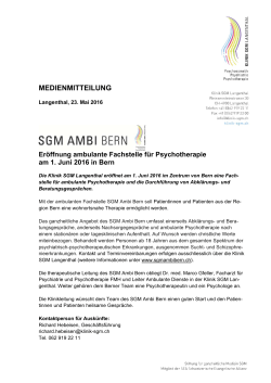 Medienmitteilung Eröffnung SGM Ambi Bern