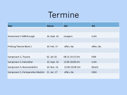 Termine - WBCHIRURGIE