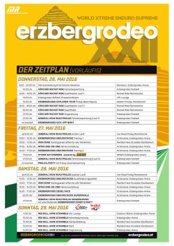 Erzbergrodeo Zeitplan