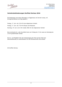Verkehrsbehinderungen Dorffest Herisau 2016