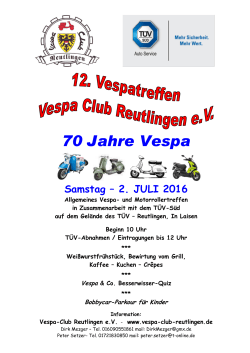 70 Jahre Vespa - Vespa Club Reutlingen