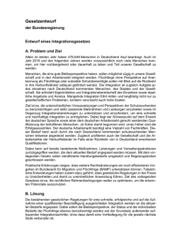 Integrationsgesetz Entwurf Regierung 20160525