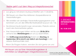 Herzlich Willkommen - Bremer Integrationswoche