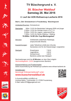 TV Büschergrund e. V. 20. Büscher Waldlauf - Rothaar