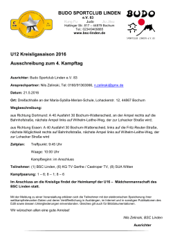 BUDO SPORTCLUB LINDEN U12 Kreisligasaison 2016