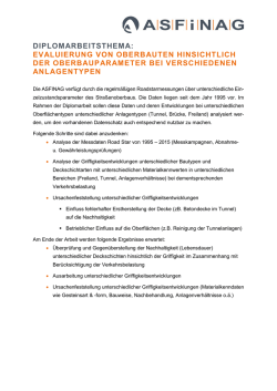 diplomarbeitsthema: evaluierung von oberbauten