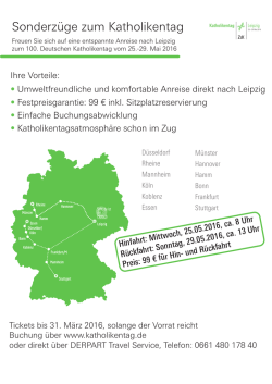 Sonderzüge zum Katholikentag 2016