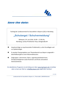 Save the date - Landeszentrale für Gesundheit in Bayern e.V.