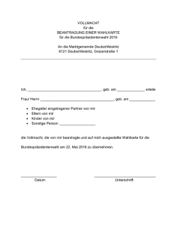 Vollmacht - Marktgemeinde Deutschfeistritz
