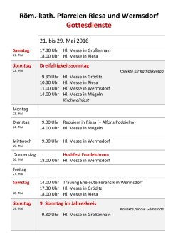 Gottesdienste in der kath