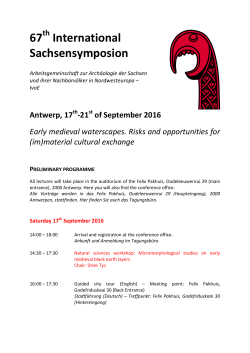 Programm - Internationales Sachsensymposion