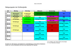 Dohlberghalle - Wochenbelegung