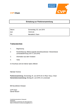 Einladung - CVP Cham