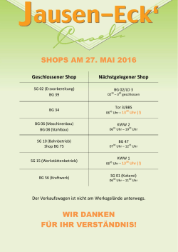 Shops am 27. Mai 2016