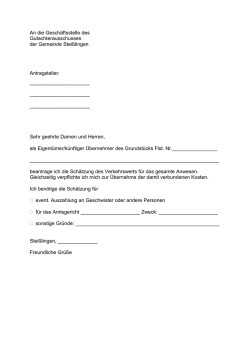 Antrag auf Schätzung