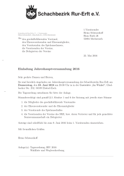 Einladung Jahreshauptversammlung 2016 - Schachbezirk Rur-Erft