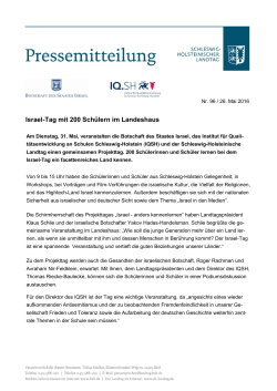 Israel-Tag mit 200 Sch&uuml;lern im Landeshaus