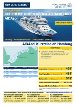 AIDAsol AIDAsol Kurzreise ab Hamburg