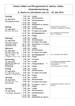 Gottesdienstplan