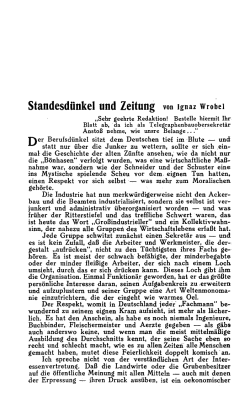 Ignaz Wrobel . . . . . Standesd&uuml;nkel und Zeitung