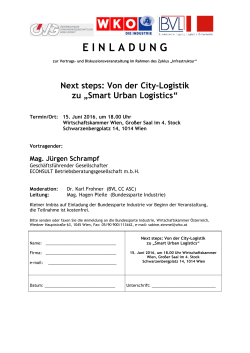 Next steps: Von der City-Logistik zu „Smart Urban Logistics“