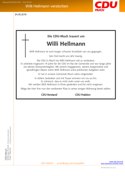 Willi Hellmann verstorben