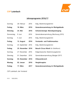 Jahresprogramm CVP Luterbach - Die CVP