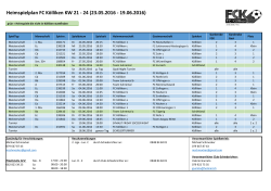 Heimspielplan KW 21-24 2016