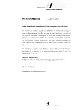 Medienmitteilung - Stadt St.Gallen