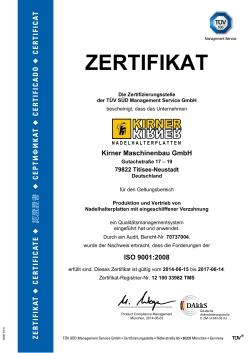 zertifikat - Kirner Nadelhalterplatten GmbH