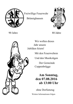 Am Sonntag, den 07.08.2016 ab 13:00 Uhr
