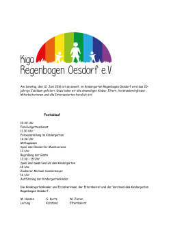 Festablauf - Kindergarten "Regenbogen" Oesdorf
