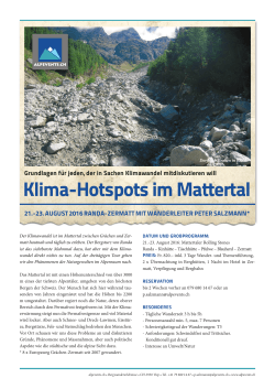 Klima-Hotspots im Mattertal