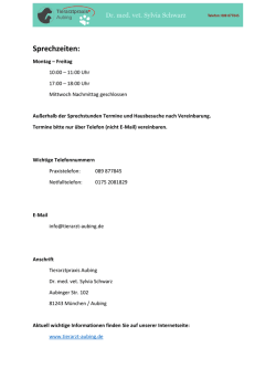 Sprechzeiten - Tierarztpraxis Aubing