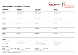 Menüplan Restaurant Woche 21